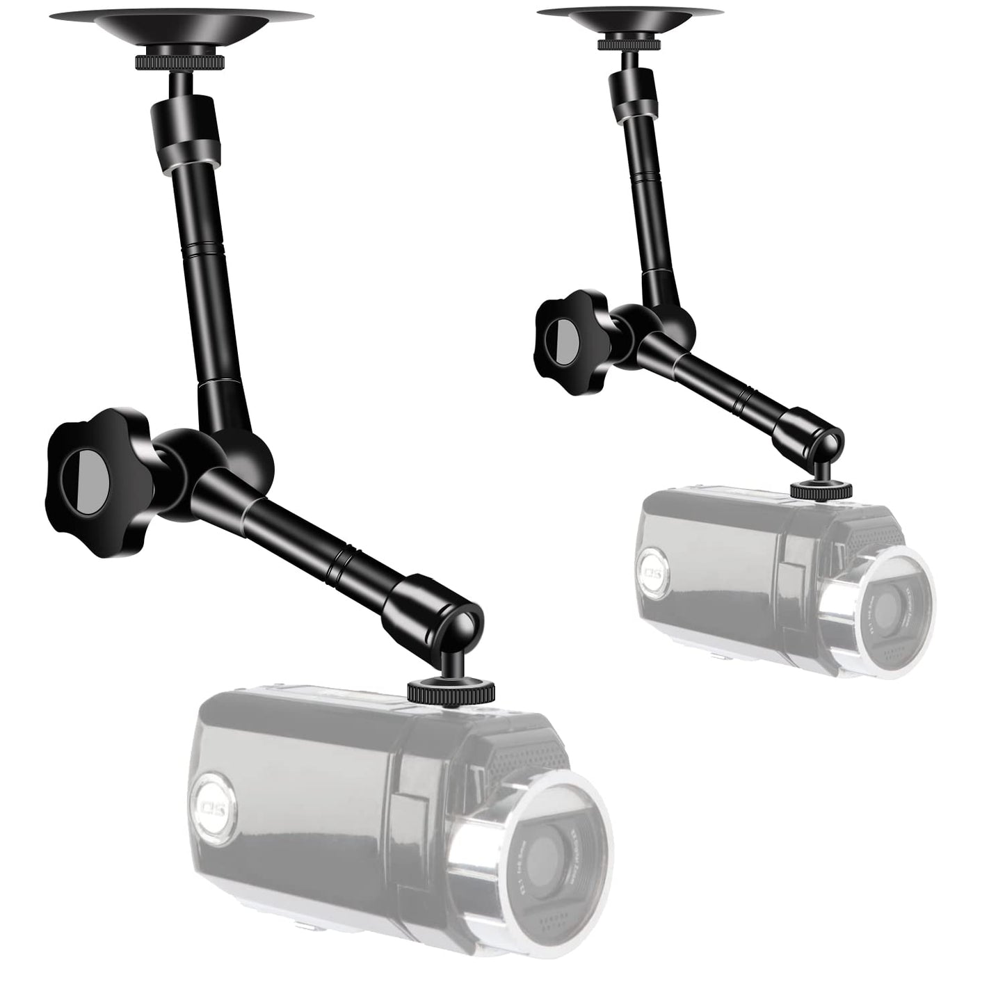 UYODM 2 Pack Articulating Magic Arm Wall Mount Holder Stand Compatible with CCTV POV Camcorders Cameras, LED Light, Video Lamp,DSLR,Flash,Digital