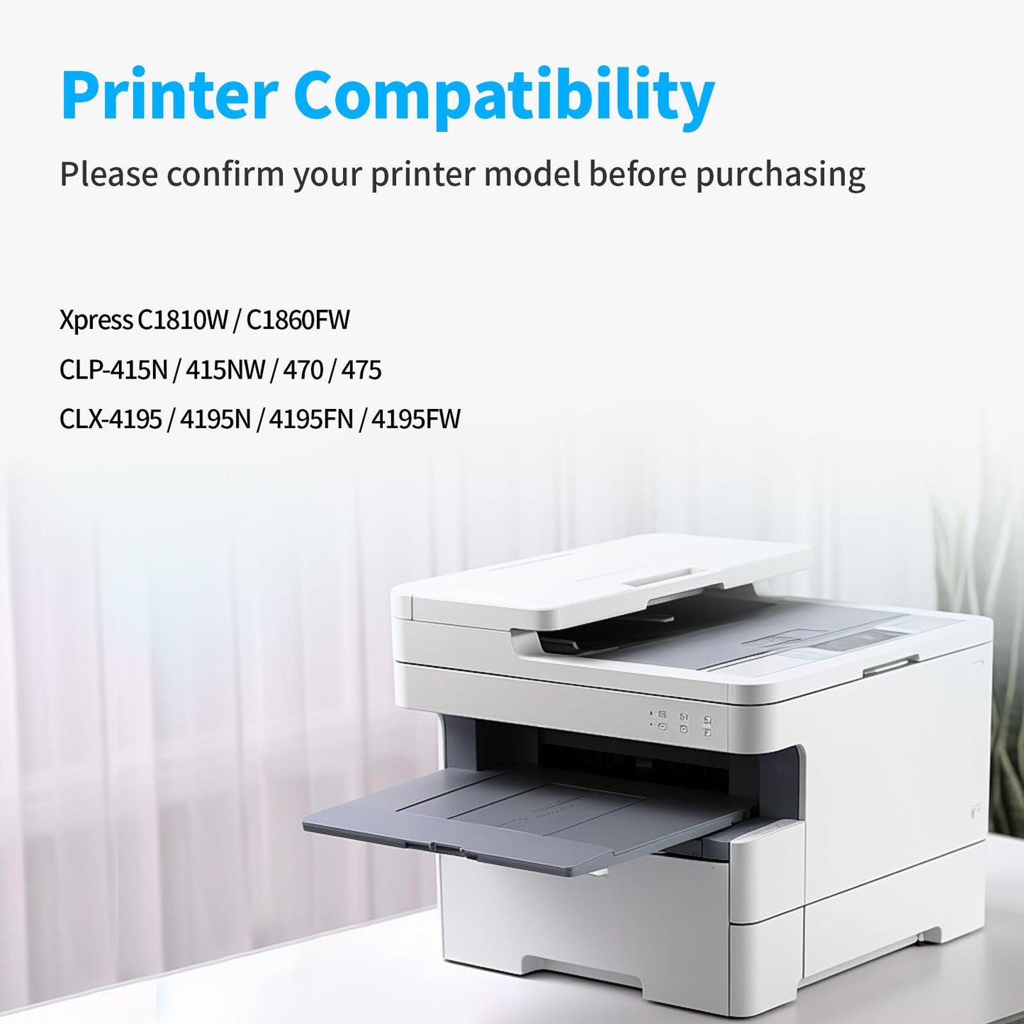 EASYPRINT (1xSET, BCMY) Compatible Toner Cartridge Replacement for Samsung CLT-504S Used for CLP-415N CLP-470 CLP-475 CLX-4195 4195N SL-C1810W 1860FW