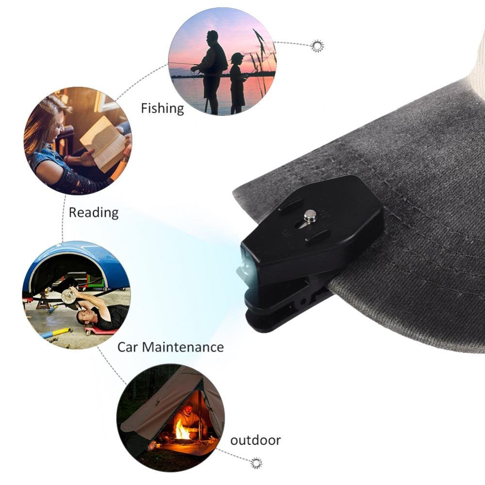 FILFEEL 2PCS Universal Flexible Super Bright, LED Clip On Mini Book Reading Light 360 Degree Rotatable for Safety Eyeglasses Camping Reader Safety