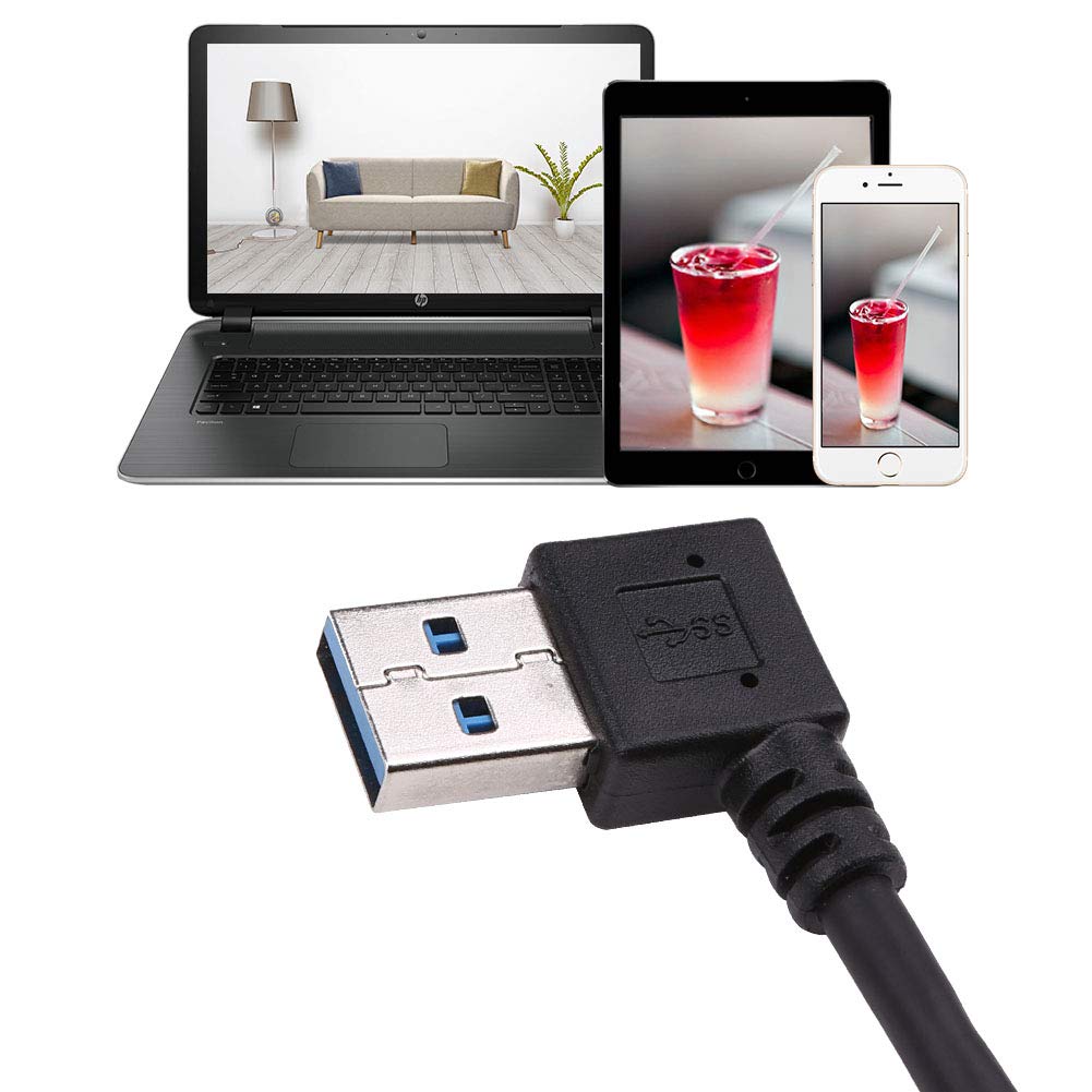USB 3.0 Micro B Right Angle Cable for BlackBerry Passport, Seagate & Toshiba External Hard Drives
