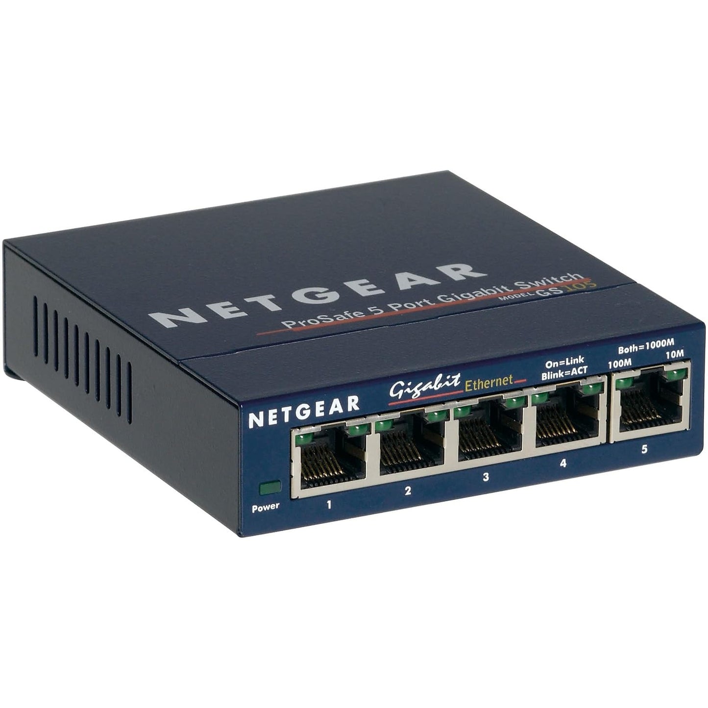 NETGEAR 5-Port Gigabit Ethernet Unmanaged Switch (GS105NA) - Desktop or Wall Mount, and Limited Lifetime Protection