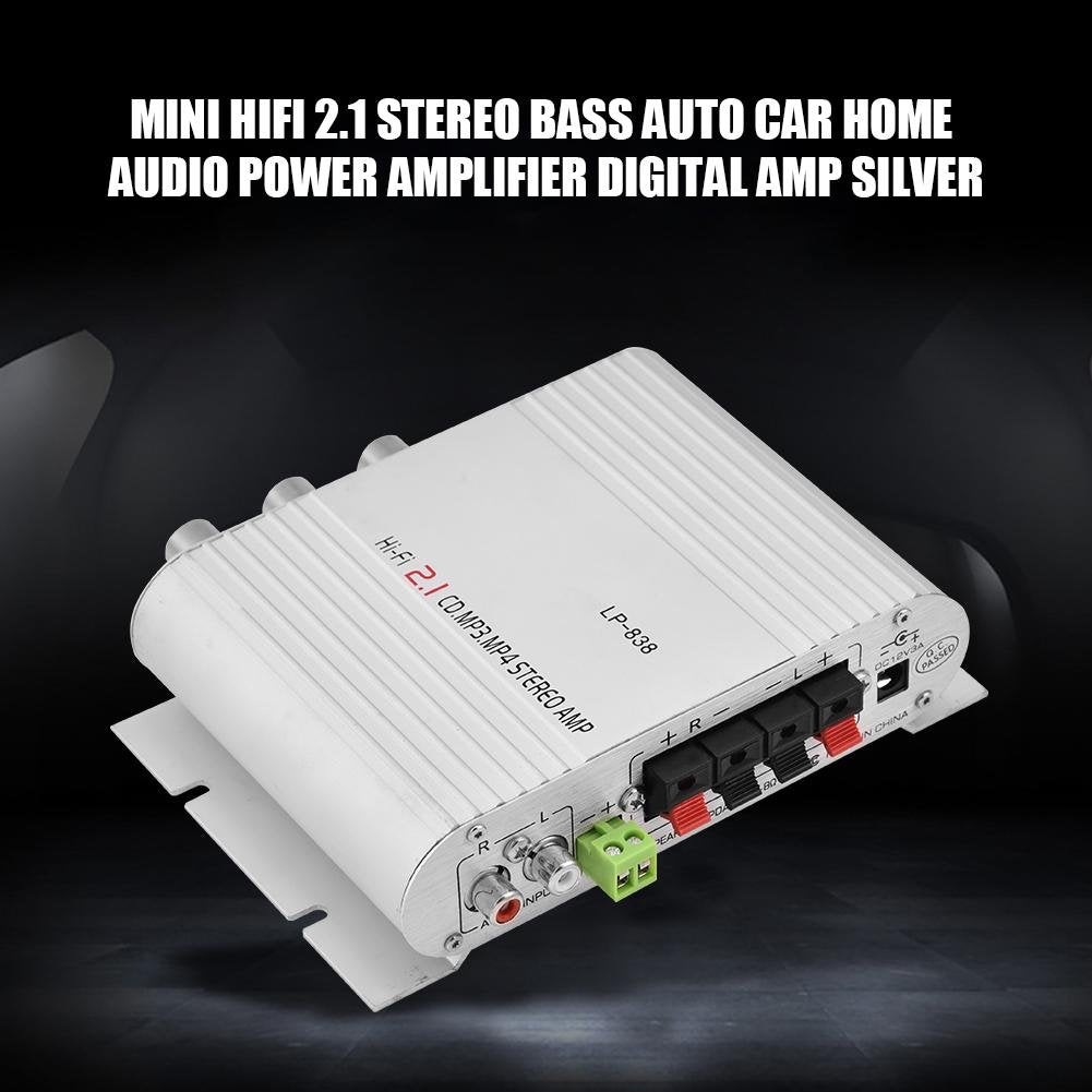 Yoidesu Mini HiFi Audio Power Amplifier Home Stereo Bass Digital Amplifiers 15W x 2 RMS Power Output Auto Car Digital Amp Support & 3.5mm Input