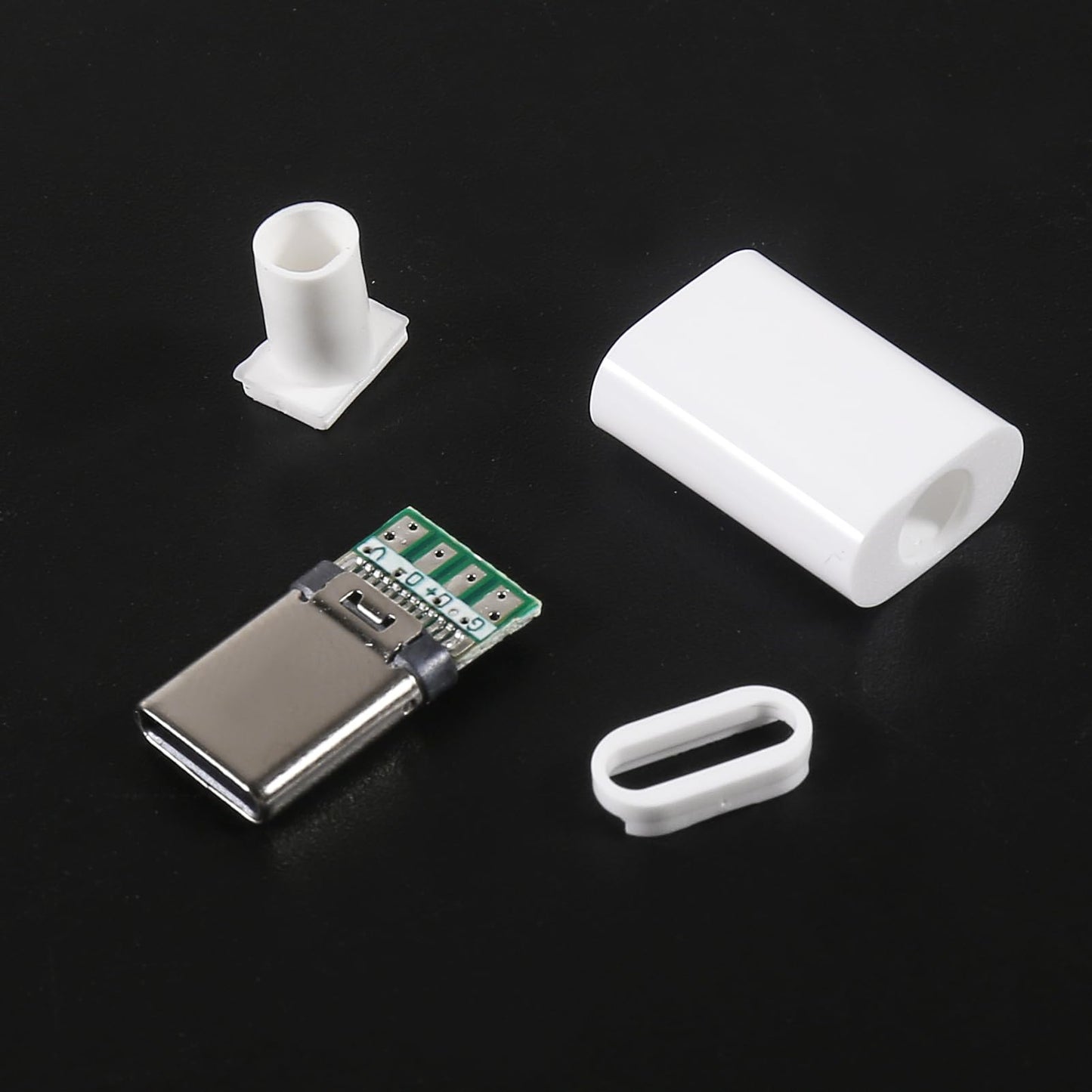 AITRIP 20PCS USB 3.1 Type C Connector 24 Pins Male Plug Socket Receptacle Adapter to Solder Wire & Cable 24P PCB Board Support Module-White