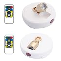 KANESIKI Battery Operated Spotlights, Cordless Picture Light, Dimmable Accent Lighting, Wireless LED Puck Lights, Stick on Lights with Remote