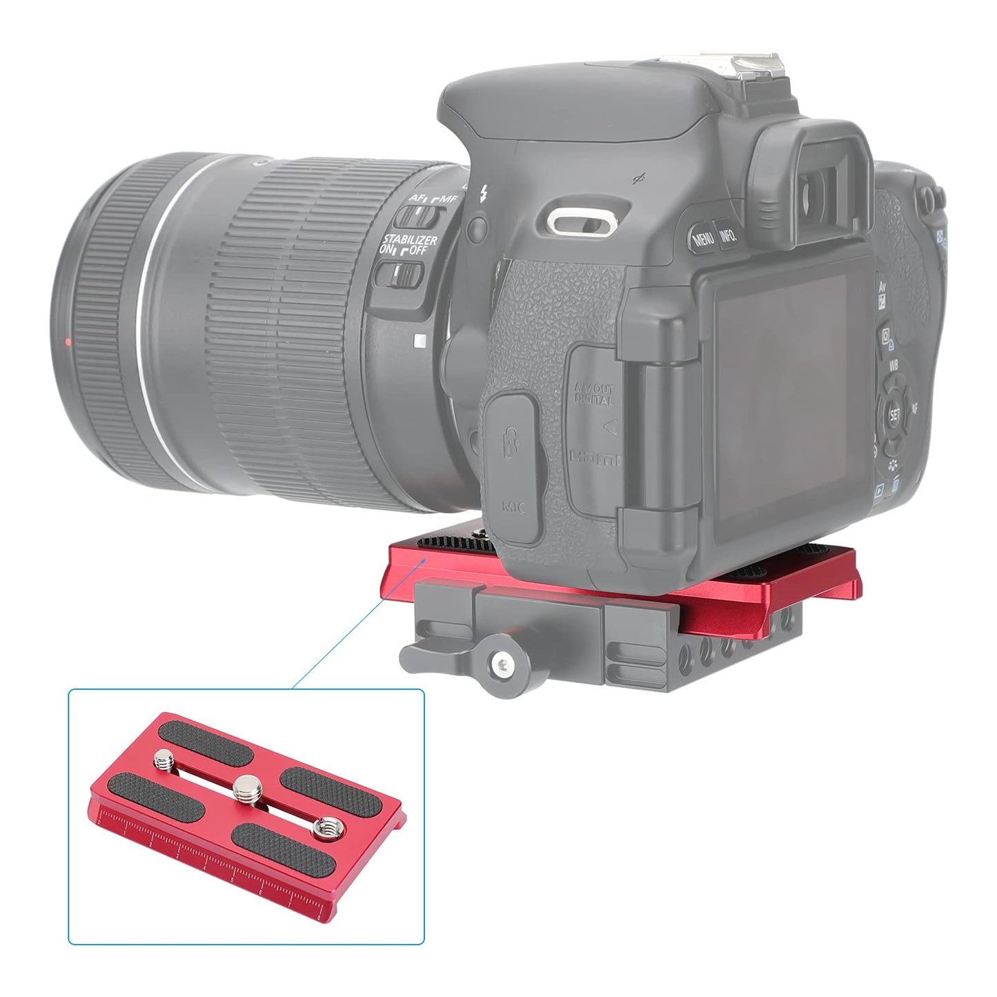CAMVATE Camera Quick Release Plate with 1/4" & 3/8" Threads Compatible with 577/501/ 504 Tripod(Red) - 2886