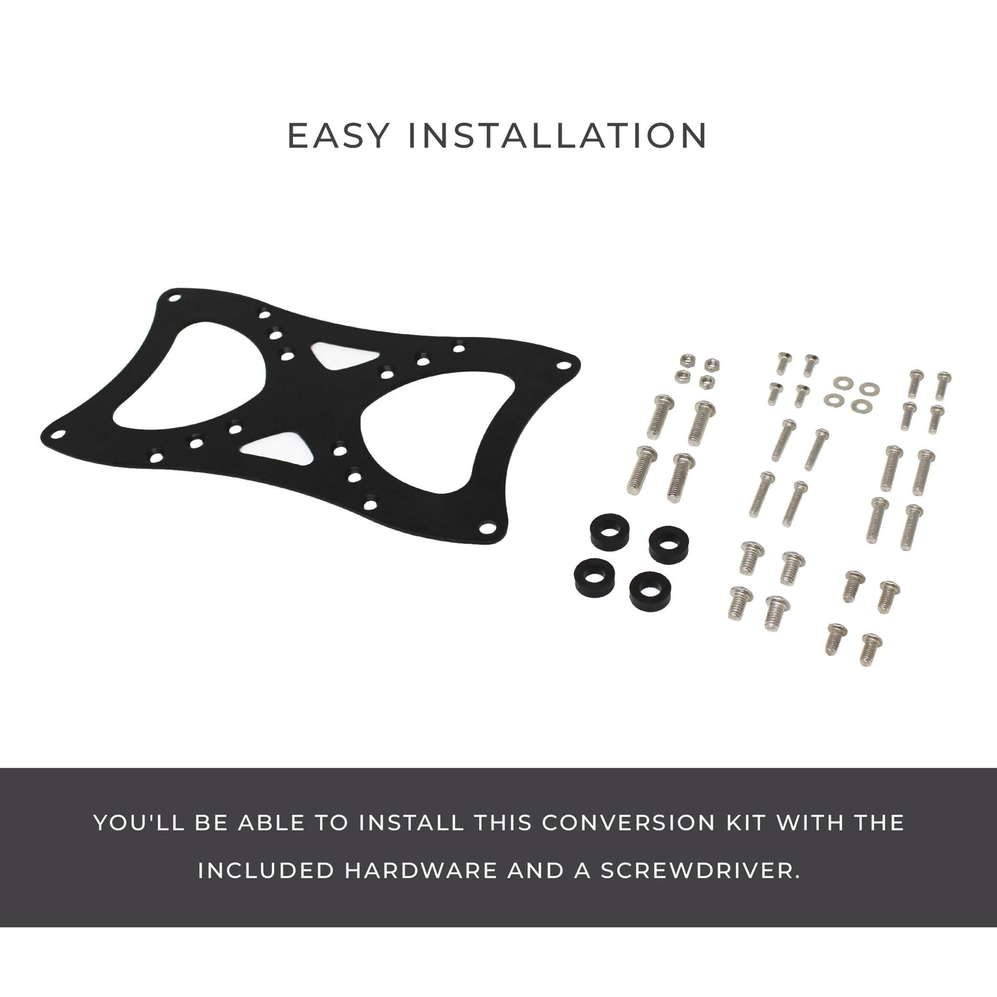 HumanCentric VESA Mount Adapter Plate for 200x100 mm VESA Patterns, Conversion Kit for 75x75 and 100x100 mm Patterns to 200 x 100 mm, Hardware