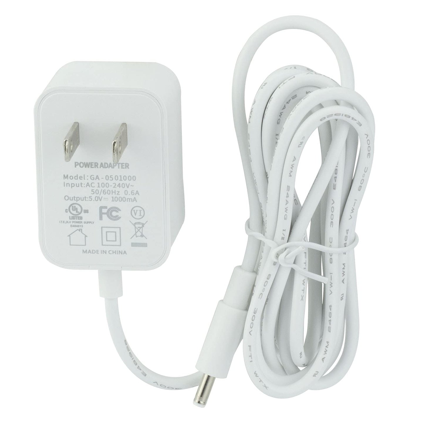 LEFXMOPHY Power Cord Replacement for Hatch Baby Rest Sound Machine Night Light, Barrel Style 5V 1A White AC Supply Adapter Cable 5ft