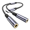 MOSWAG USB C to Dual 3.5mm Female Headphone Splitter, Type C to Dual 3.5mm Female Audio Jack Splitter Headphone Adapter Compatible with iPhone