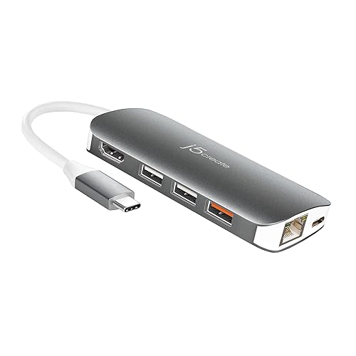 j5create USB-C 9-in-1 Multi Adapter Multi Adapter HDMI/Ethernet/USB 3.1, SD and MicroSD/PD 3.0 | 4K HDMI for MacBook | ChromeBook |USB-C Devices…