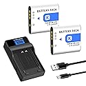 2-Pack NP-BK1 NP-FK1 Battery +Quick LCD Charger Compatible for Sony NP-BK1,Cybershot DSC-W180, DSC-W190, DSC-W370, DSC-S750, DSC-S780, DSC-S950