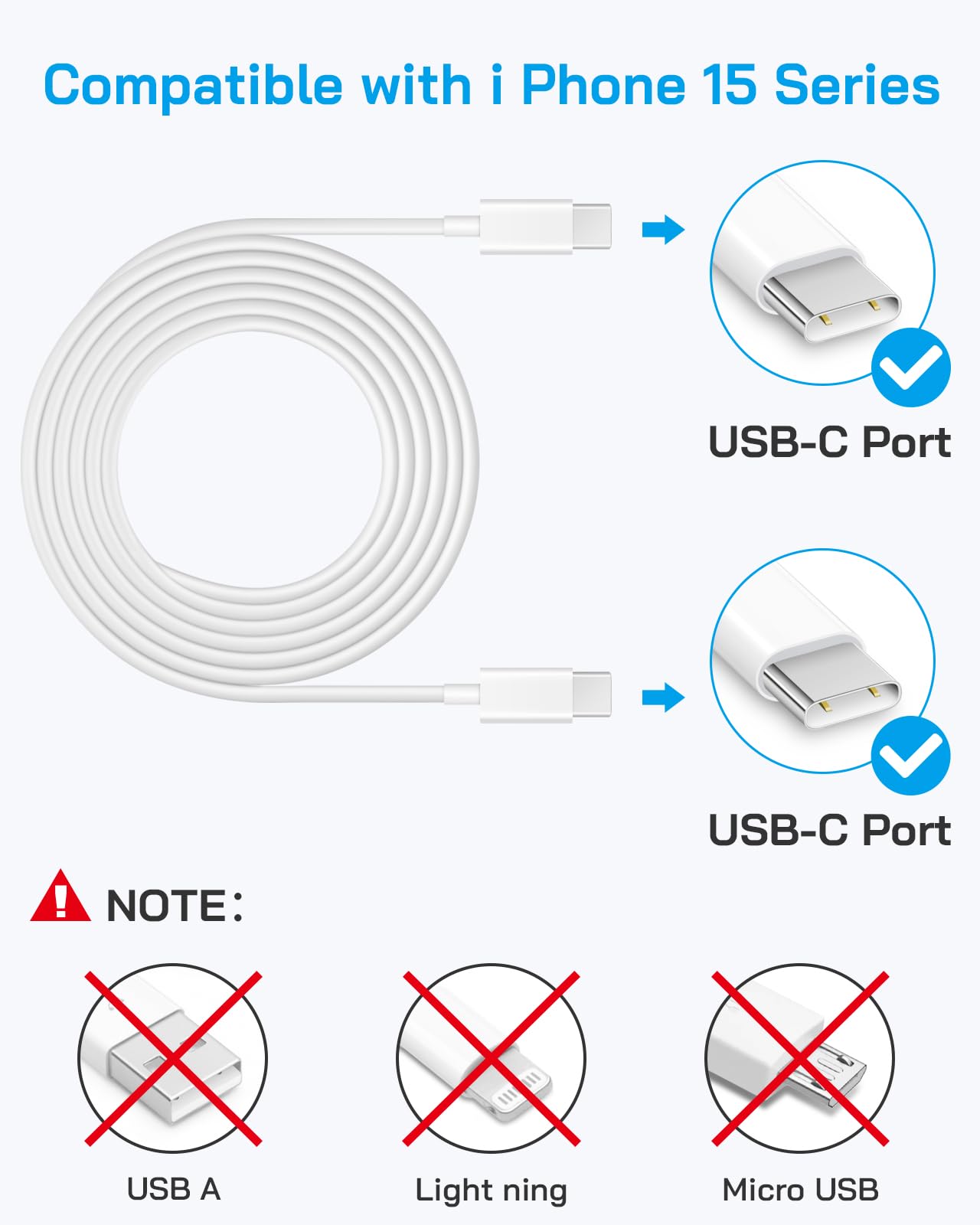 Brasag i Phone 17 16 15 Charger Fast Charging - 20W PD Fast Charger Block with 6Ft USB C Cable for i Phone 17/16/15 Series, i Pad Pro/Air/Mini, Galaxy