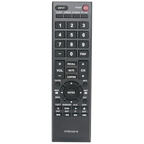 New CT-RC1US-16 Remote Control Compatible for Toshiba TV 43L420U 49L310U 49L420U 50L420U