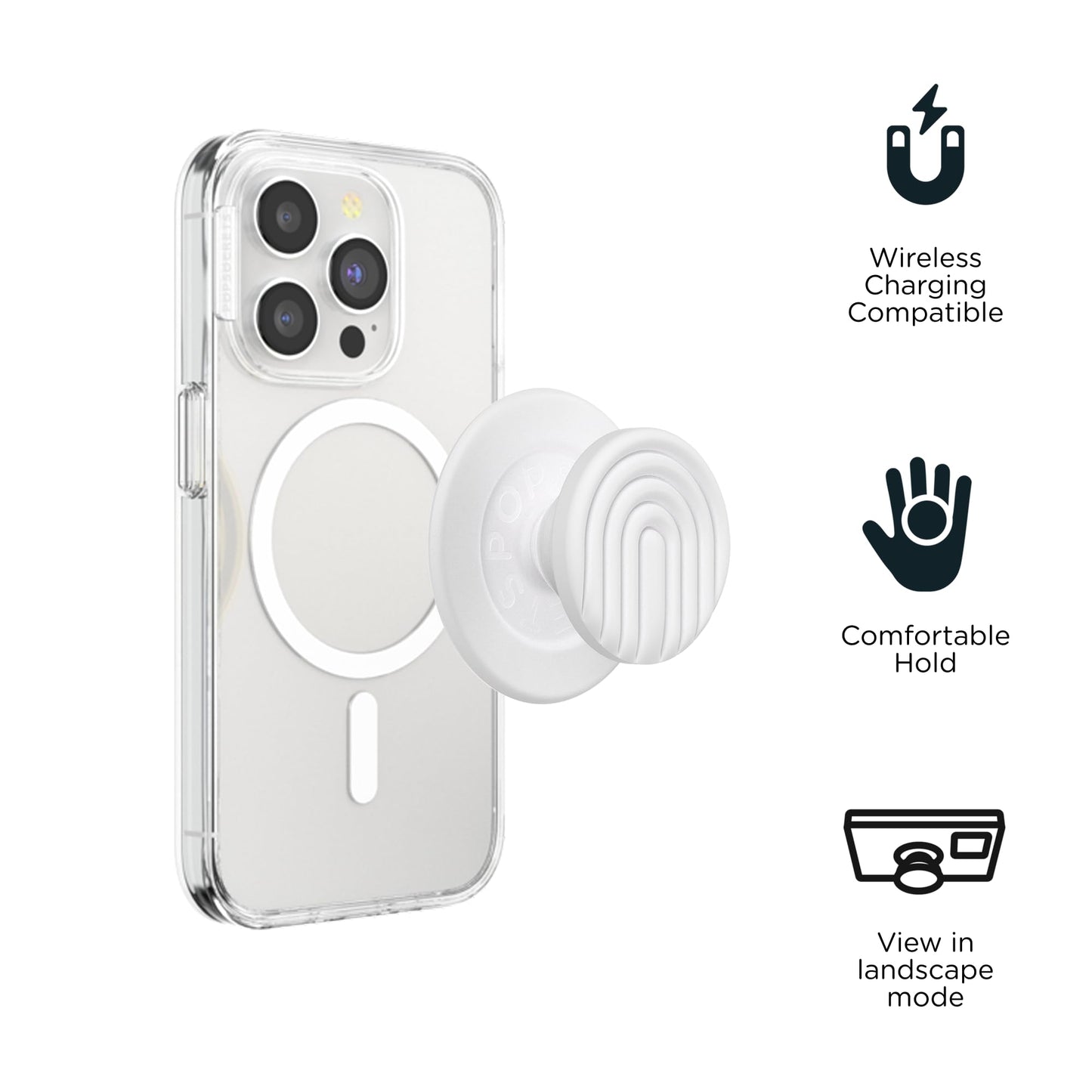 PopSockets Phone Grip for MagSafe, Magnetic Holder, Phone Stand, Boho - Coconute Creme