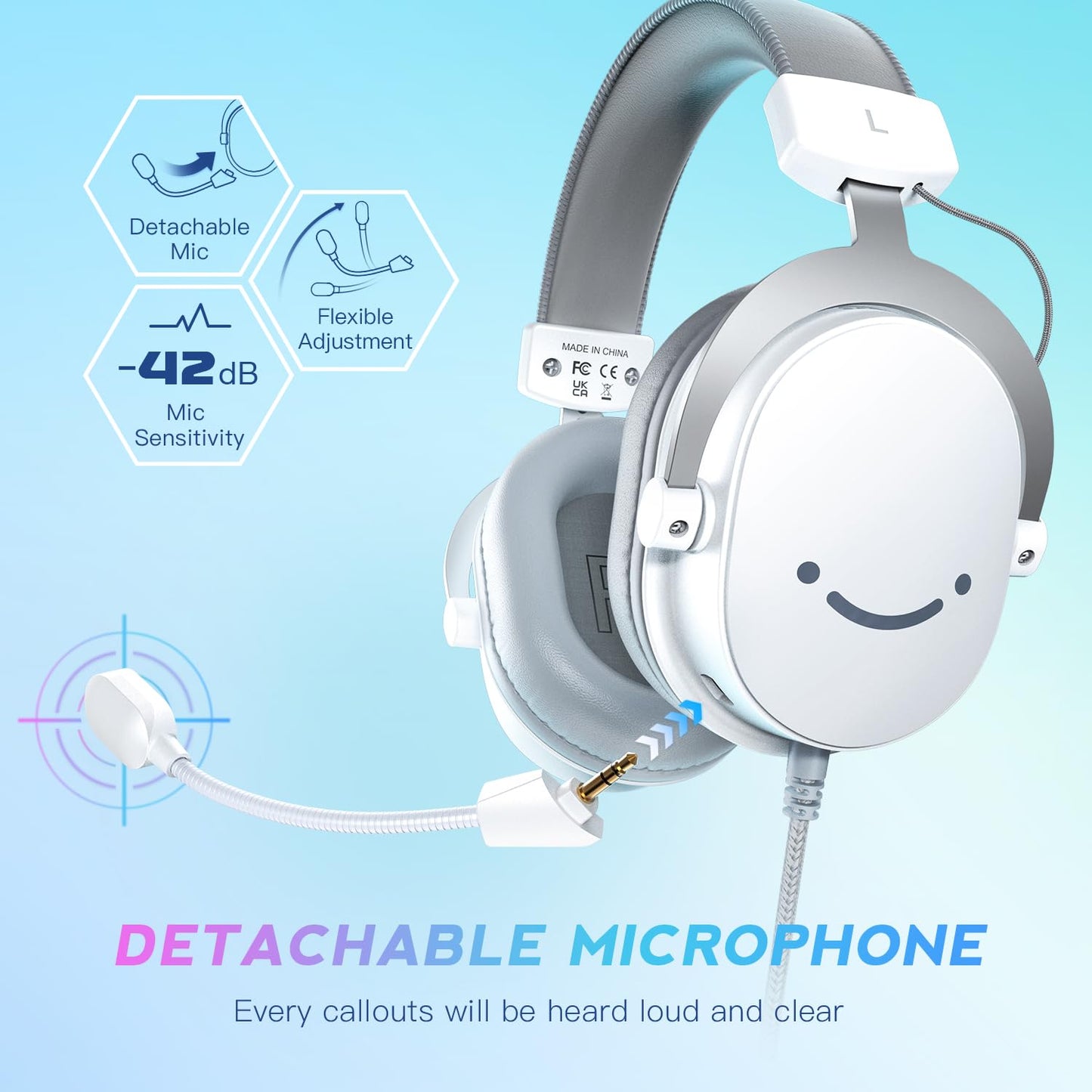 FIFINE USB PC Gaming Headset with 3.5mm Audio Jack, Detachable Microphone, 7.1 Surround Sound, Volume Control, Streaming Over-Ear Wired Headphones