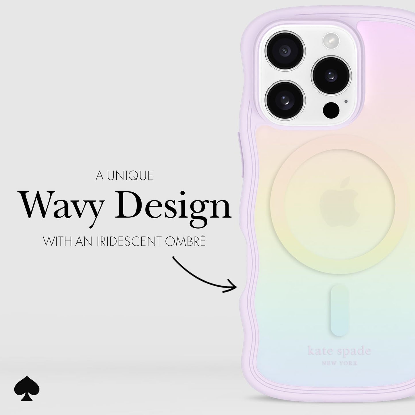 kate spade new york iPhone 16 Pro Case - Wavy Opal Iridescent