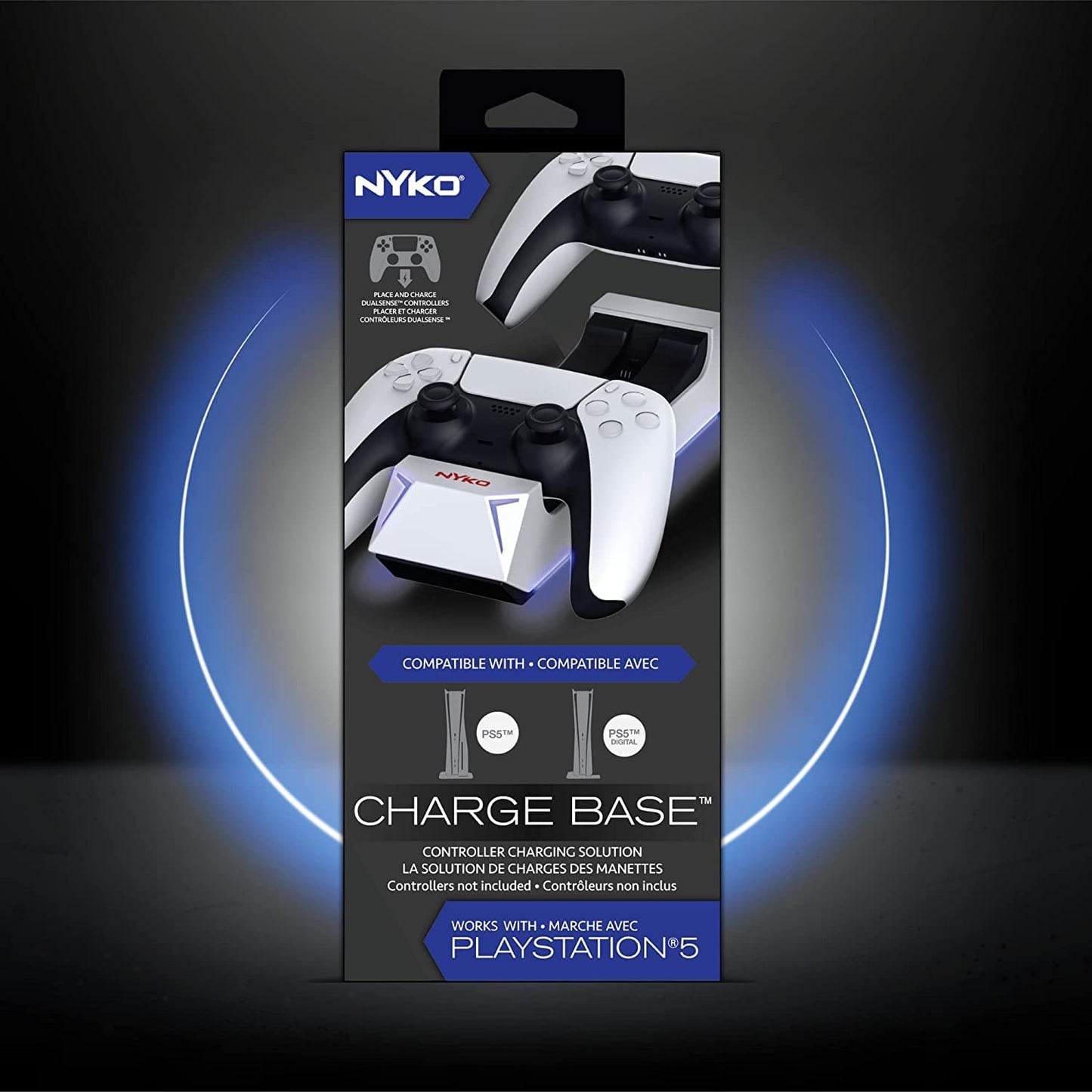 Nyko Dualsense Charging Station for PlayStation 5 - Drop and Charge Base for 2 PS5 Controllers w/LED Indicators and Extra USB Port - PlayStation 5