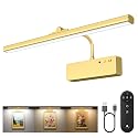 Picture Light, 15.35inch Wireless Picture Lights for Wall Rechargeable, 5400mAh Battery Wall Light with Remote, 3 Color Art Lighting for Paintings