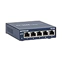 NETGEAR 5-Port Fast Ethernet 10/100 Unmanaged Switch (FS105) Desktop and ProSAFE Lifetime Protection, Blue