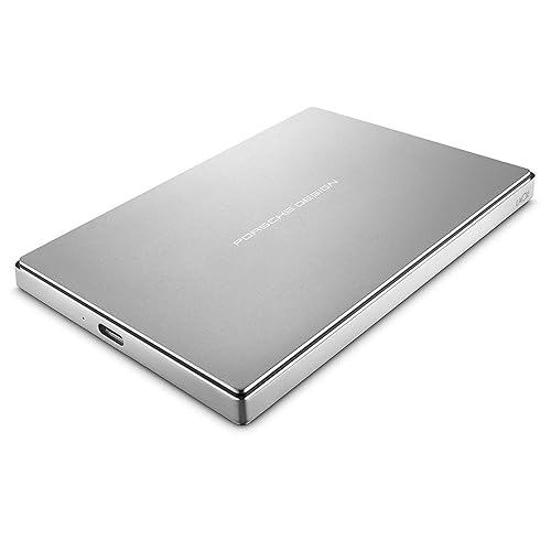 LaCie Porsche Design 2TB USB-C Mobile Hard Drive, Silver + 2mo Adobe CC Photography (STFD2000400)