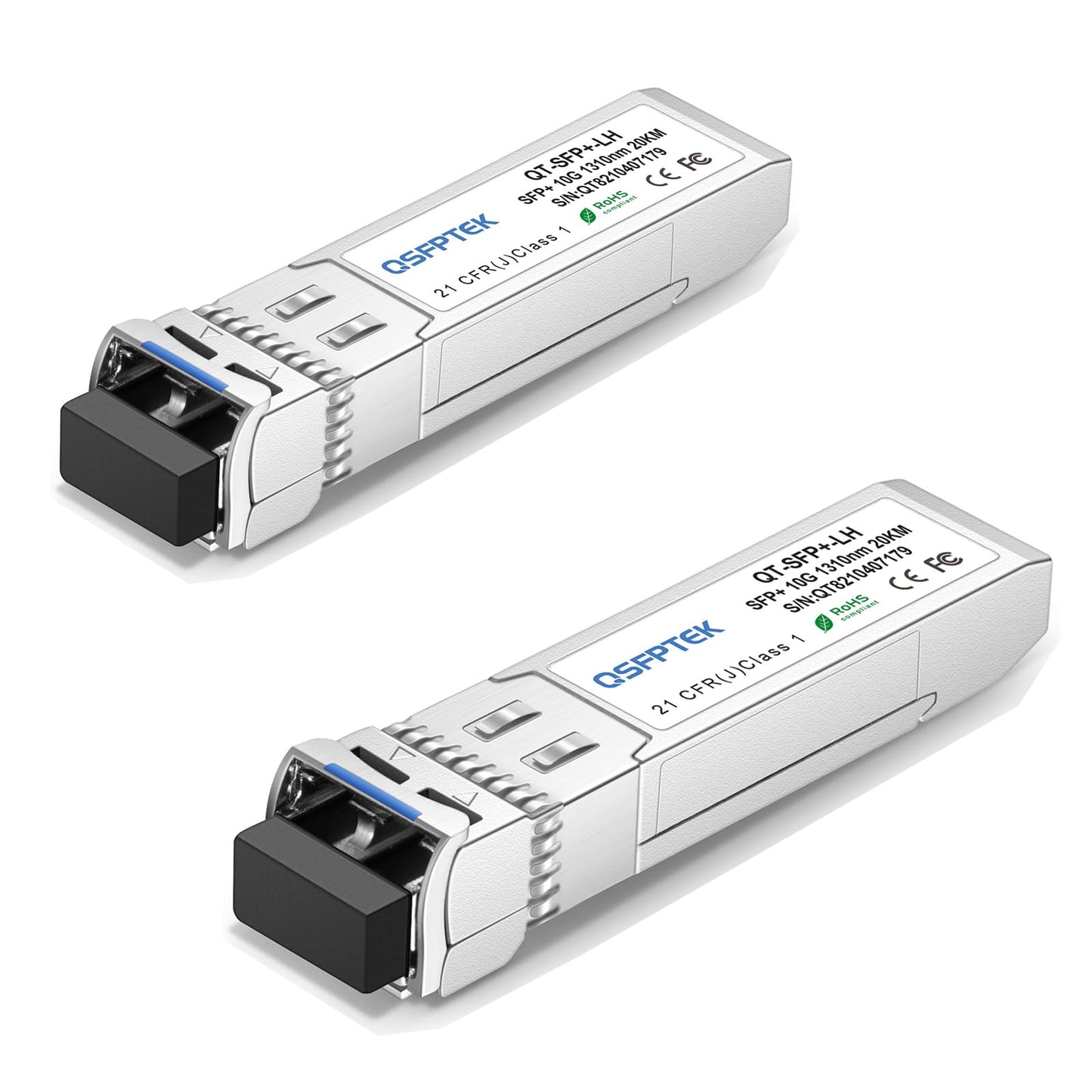 QSFPTEK 10GBASE-LH SFP Module, SFP+ 1310nm 20km Duplex LC SMF DOM Optical Networking Transceivers, Mini GBIC Compatible SFP-10G-LH, and Other Open