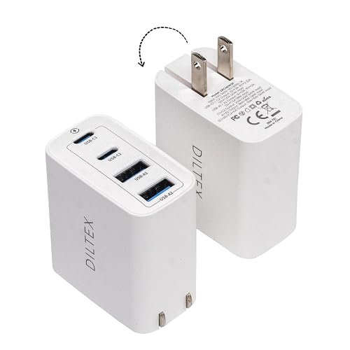 4USB Ports Gan 40W Foldable Charger 2 Pack - Compact USB-C & USB-A Fast Charger with Smart Power Output for Safe Charging- Charging Block compatible