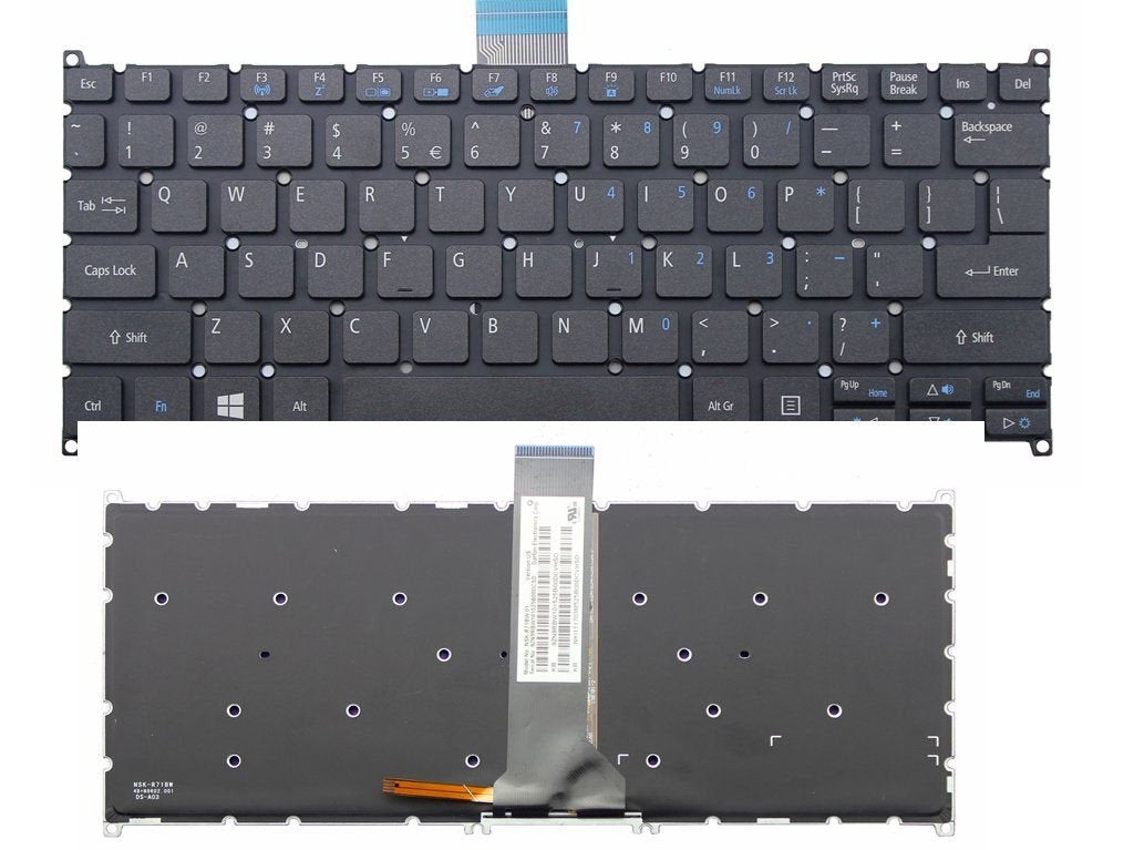 New US Layout Laptop Backlit Keyboard (Without Frame) Replacement for Acer Aspire ES1-131 R3-131T ES1-311 ES1-331 V3-111P V3-112P V5-122P V5-132