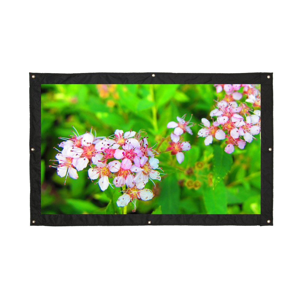 HD Projector Screen, 200 Inch 16:9 Foldable Wall Mount Outdoor Indoor Film Movie Projector Folding Projection Screen Curtain for Travel Office Home