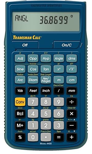 Calculated Industries 4400 TradesmanCalc Technical Trades Dimensional Trigonometry and Geometry Math and Conversion Calculator Tool for Tech Students