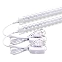 T8 LED Light Fixture 2ft 1680lm 15W Under Cabinet Lighting, 6500k Cool White, Workbench and Utility Shop Lights, Corded Electric with Built-in ON/Off