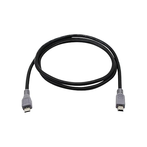 CERRXIAN USB OTG Cable - Black, USB Micro Male to Mini Male OTG Cable (Black) (1m)