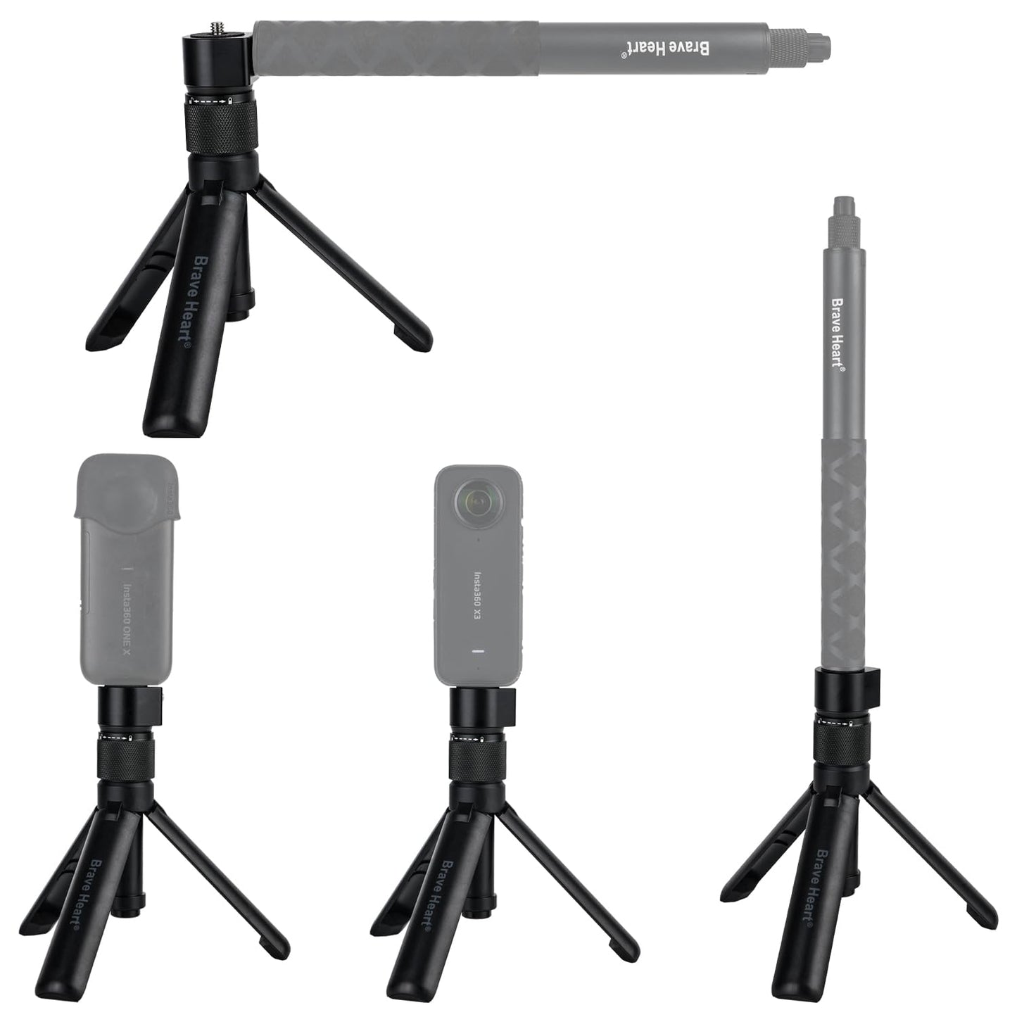 Bullet Time Handle Tripod Multi-Functional Tabletop Fold Tripod for insta360 X5/X4 Insta 360 X3,ONE RS,GO 2,ONE X2,ONE R,ONE X ONE RS Sport Camera