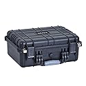 MEIJIA All Weather Waterproof Hard Camera Case with Customizable Fit Foam,Fit Use of Drones,Camera,Equipments,Pistols,Black,15.98x12.99x6.85inches
