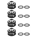 PC Water Cooling Brass Tube Fitting Water Cooling Compression Fitting Suitable for 16mm Outer Diameter Tube(4pcs Black)