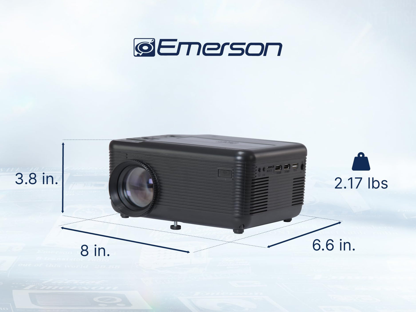Emerson EVP-2501C 150-Inch Home Theater Projector DVD Player Combo with Bluetooth, HDMI & USB Inputs, Stereo Speaker, Remote Control & Projector