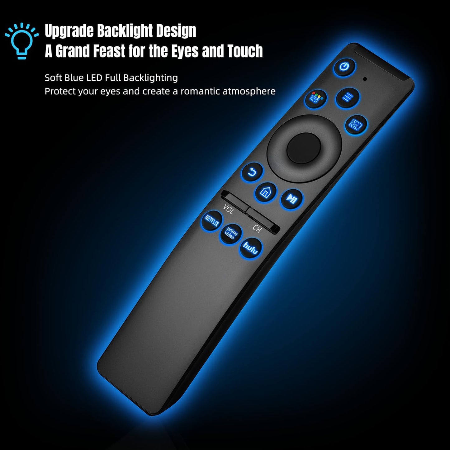 Backlit Universal Remote Control for Samsung Smart TV, Samsung Remote Control Replacement, Compatible for UHD QLED 8K 4K Smart TVs, with Shortcut