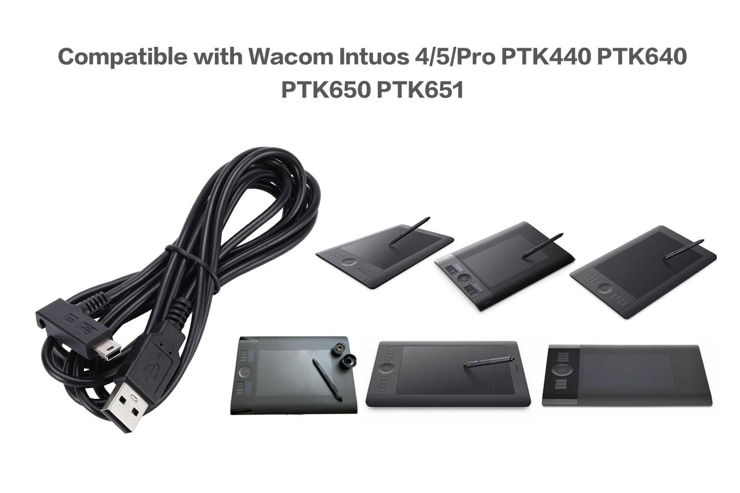 UNCLE LIGHT USB Charging Cable Replacement, Compatible with Wacom Intuos Pro PTH451/651/851, Wacom Intuos 5 PTK450/650, PTH450/650/850 and Wacom