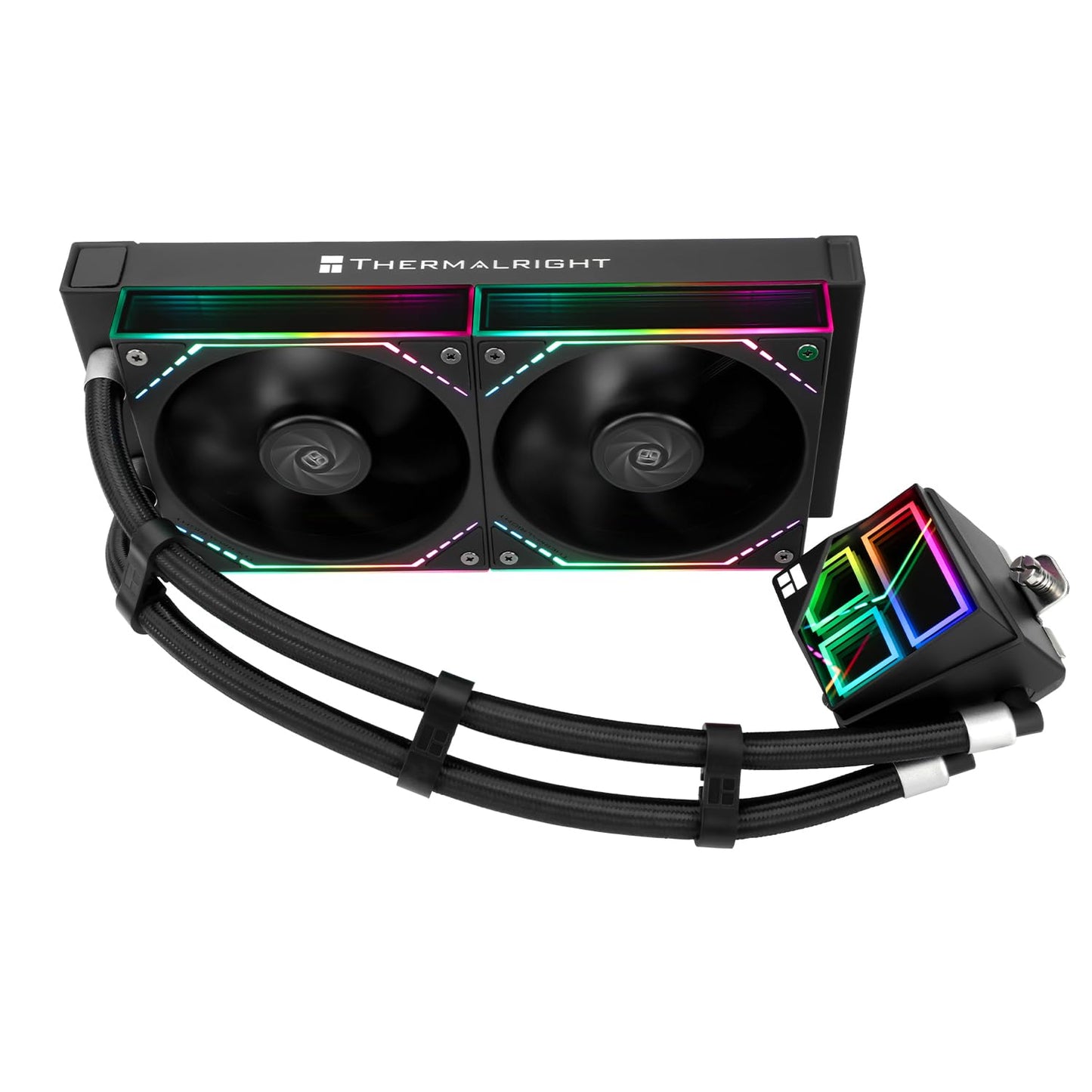 Thermalright Frozen Infinity 240 Black CPU AIO Cooler, TL-M12*2 PWM Fans, ARGB Infinity Mirror, 240mm Radiator, Compatible