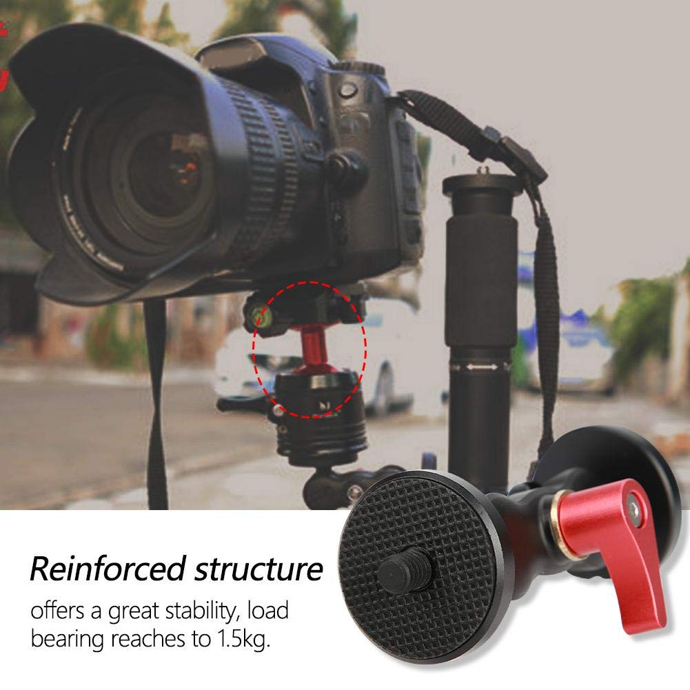 Acouto Head, Multi-Function 360 Degree Swivel Ball Head Adapter Arm, Aluminum Alloy Articulating Magic Arm Mount Adapter for Camera Monitor & Light