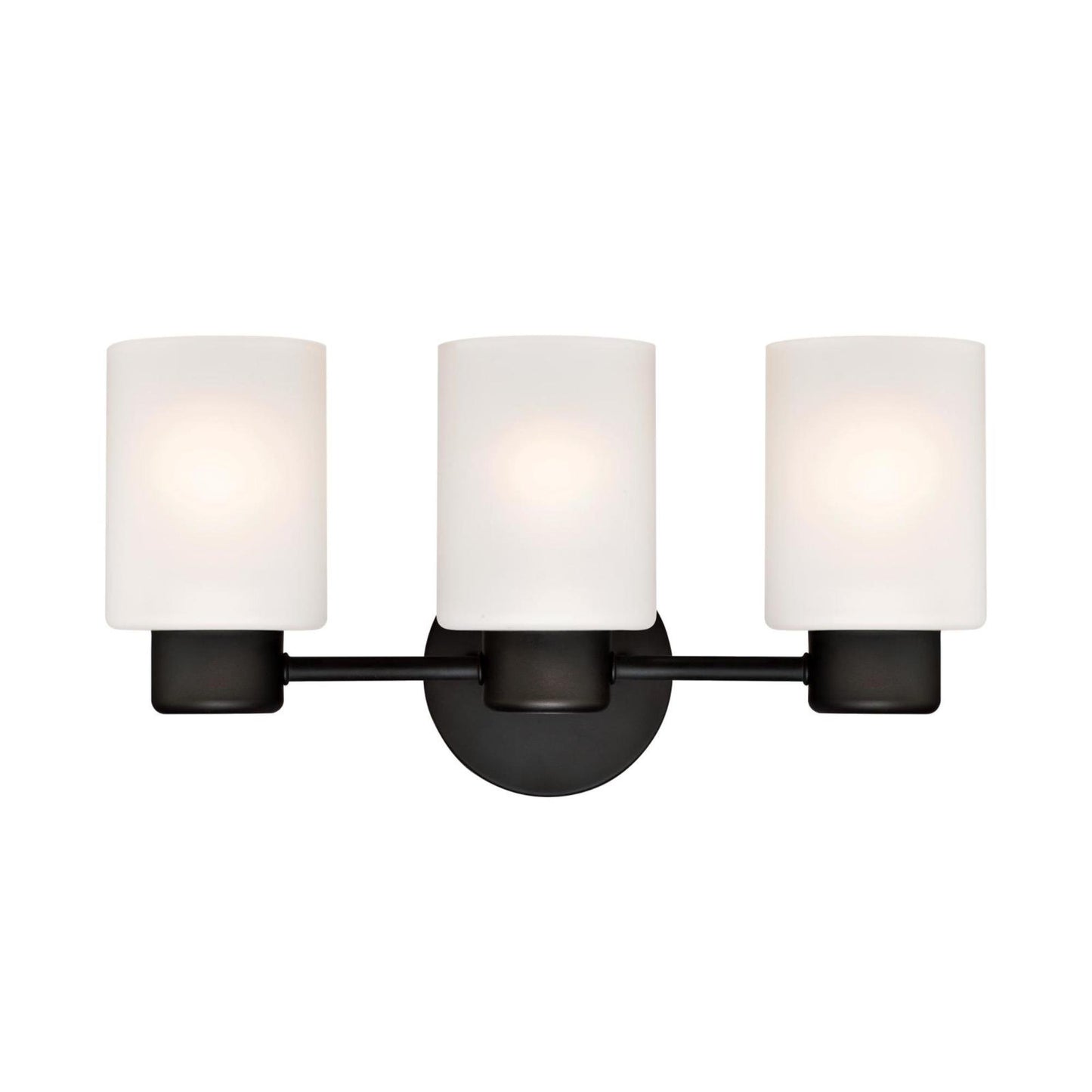 Westinghouse 6354100 Sylvestre Three-Light Indoor Wall Fixture, Oil Rubbed Bronze Finish with Frosted Glass
