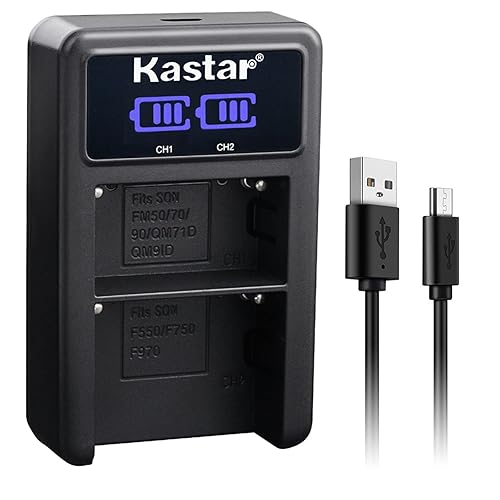 Kastar NP-FM50/FM55LED2 USB Battery Charger Compatible with Sony DSC-F707 DSC-F717 DSC-F828 DSC-R1 DSC-S30 DSC-S50 DSC-S70 DSC-S75 DSC-S85, HDR-HC1
