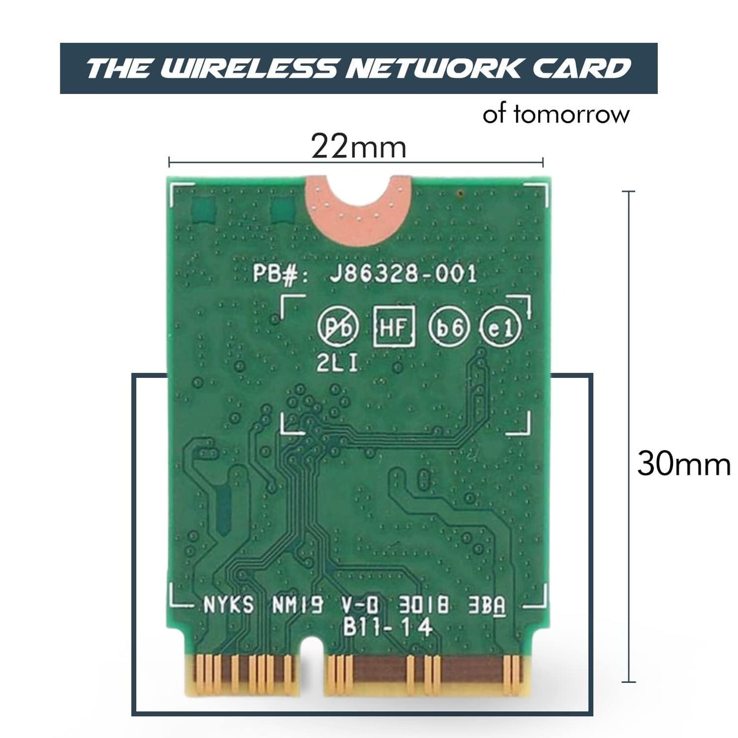 WiFi 6 Adapter for Intel AX203 | Dual Band Up to 1.2 Gbps | CNVio2 M.2 | Bluetooth 5.2 Support | Requires Intel 10th Gen and Above CPUs, Windows 10