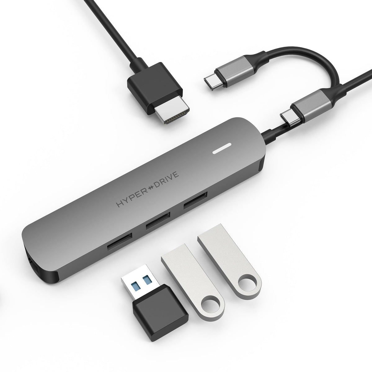 HyperDrive Tube 6-in-1 USB-C Hub - Grey