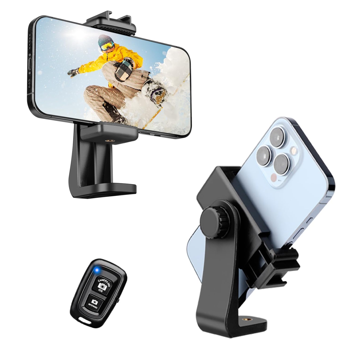 Victiv Phone Tripod Mount with Wireless Remote, Fits Any Smartphone, Rotates Vertical and Horizontal, Universal Mount 360 iPhone Tripod Mount Adapter