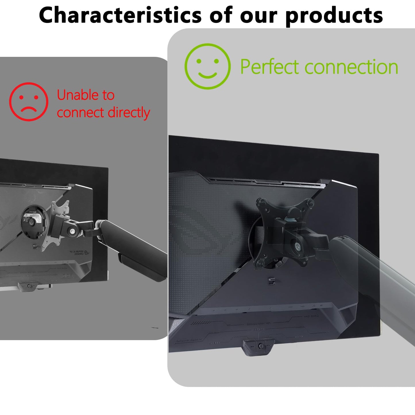 PG27AQDP VESA Adapter Compatible with ASUS ROG 27" 34" Monitor?Fits XG27AQDMG,PG27AQDM,PG27AQDP,PG32UCDP,PG34WCDM?- 75x75 to 100x100 Wall Mount
