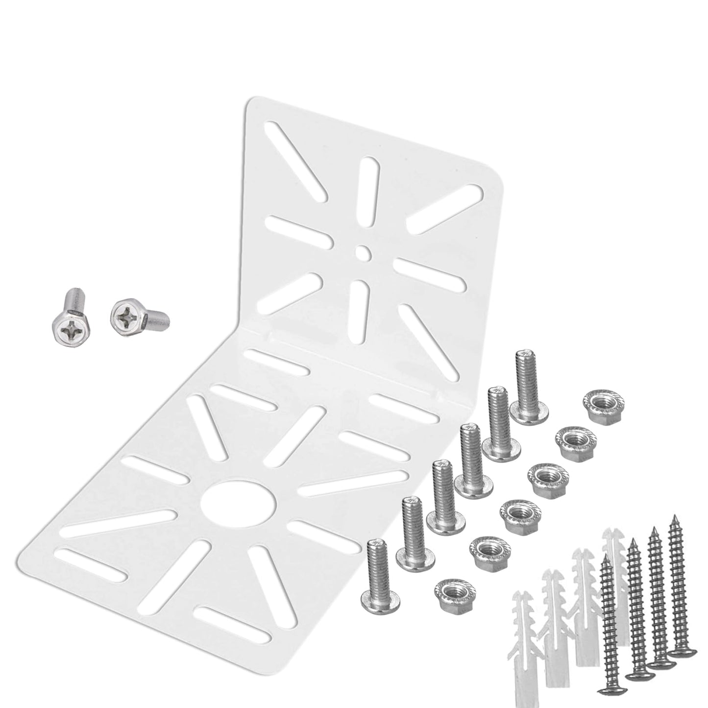 WiTi L-Shape Wall and Ceiling Mount Bracket for CCTV Camera IP Cameras, PTZ Dome Camera Holder Solid Metal Universal Holes Pattern, Suitable