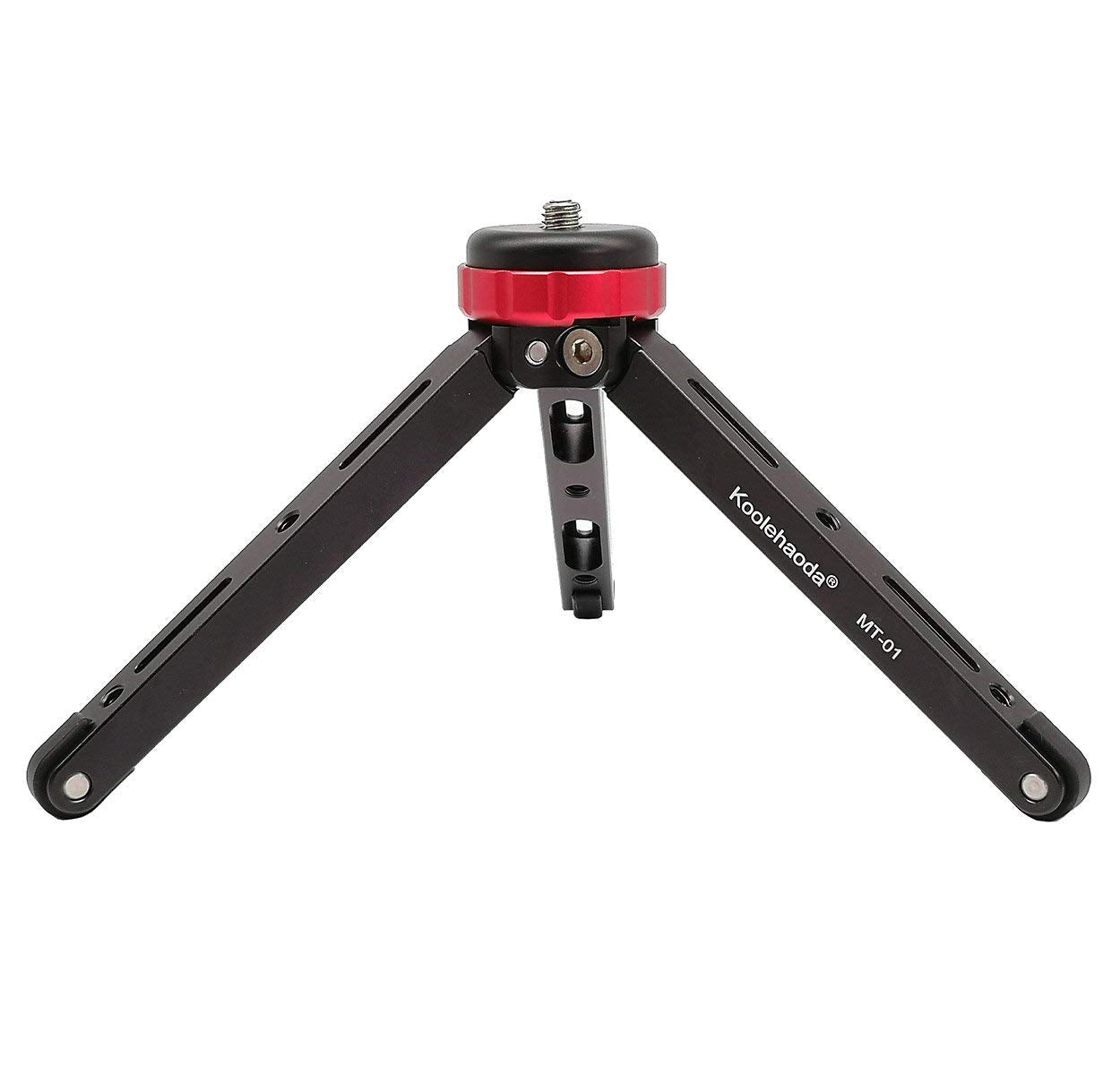 Koolehaoda Mini Tripod Portable Desktop Tabletop Tripod Stand CNC Aluminum Alloy with 1/4 and 3/8 Screw Mount for Cameras Camcorder Gimbal