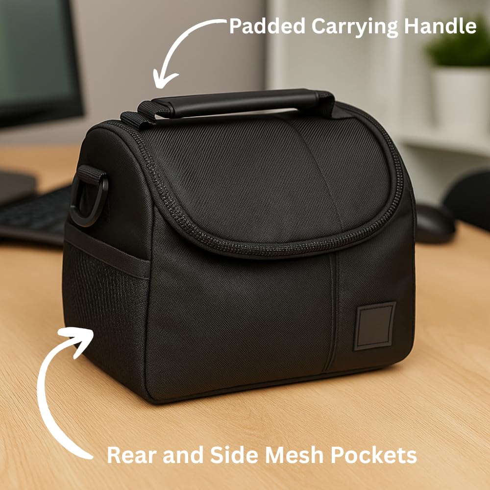 eCostConnection Medium Soft Padded Camera Equipment Bag/Case For Pentax K-30, K-50, K-500, K-r, K-x, 645D & More… + Microfiber Cloth