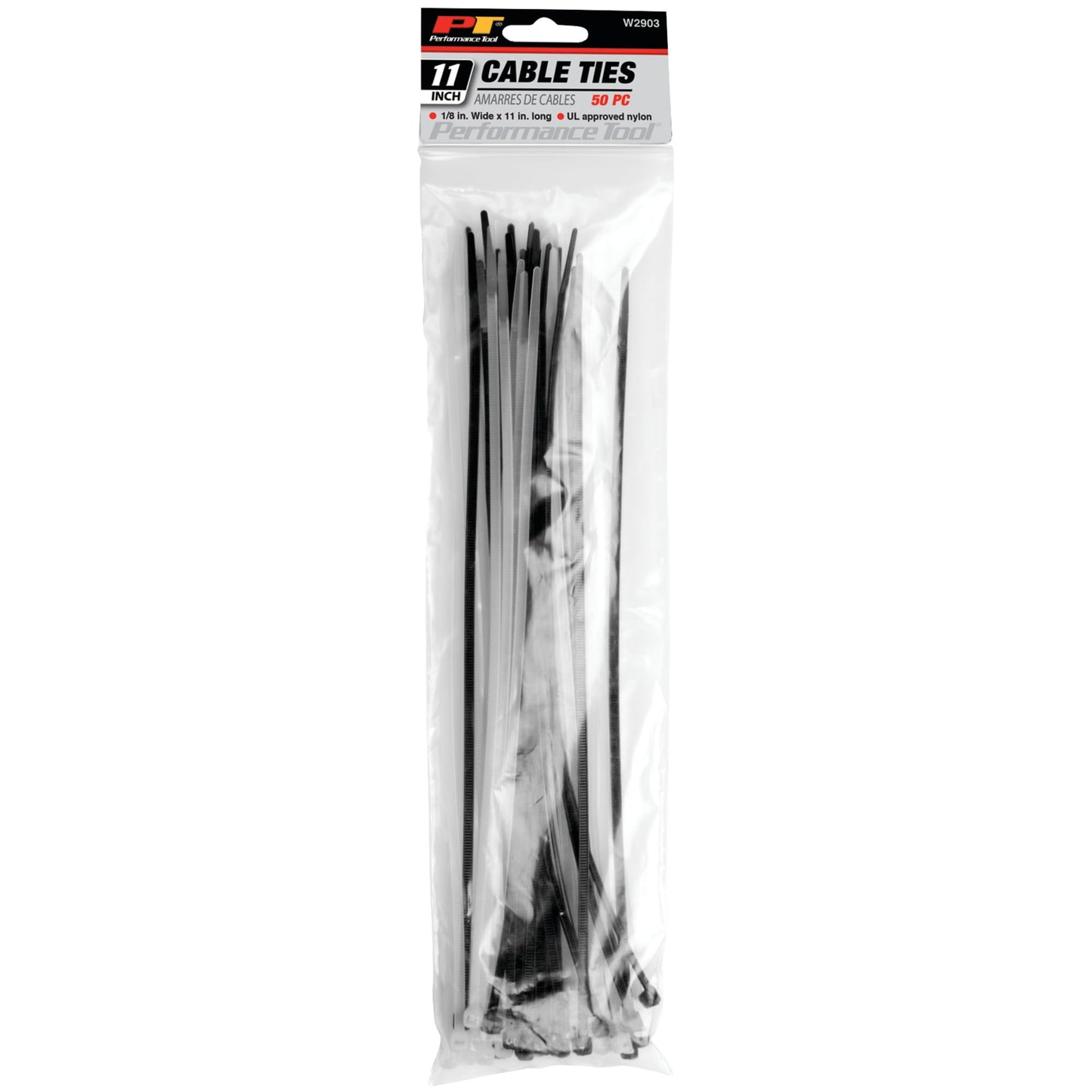 Performance Tool W2903 50pc 11" Black Cable Tie