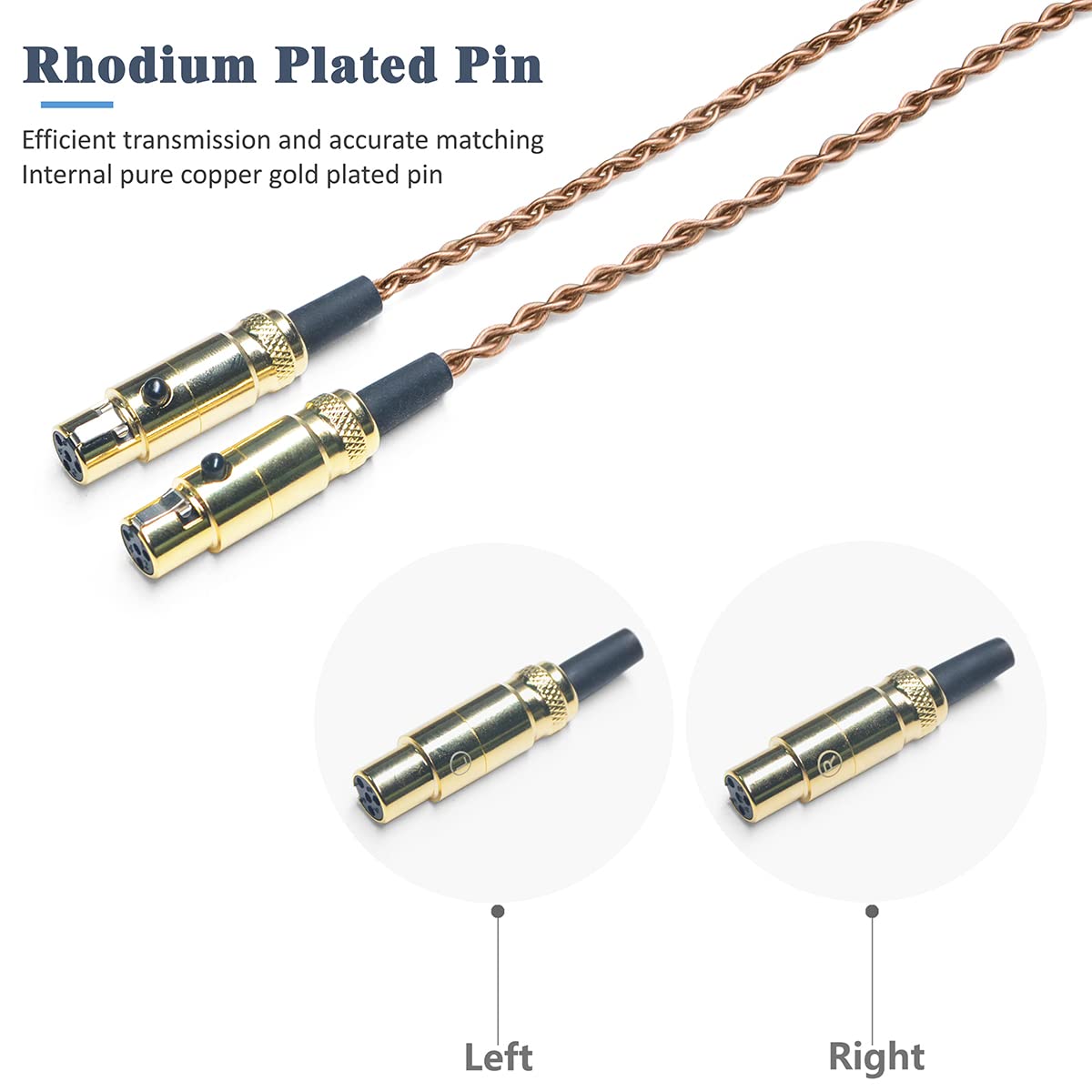 GUCraftsman 6N Single Crystal Copper 3.5mm/4.4mm/4Pin XLR Headphone Upgrade Cable for AUDEZE LCD-X LCD-XC LCD2 LCD3 LCD4 LC5 LCD24 LCD-MX4 MM-500…