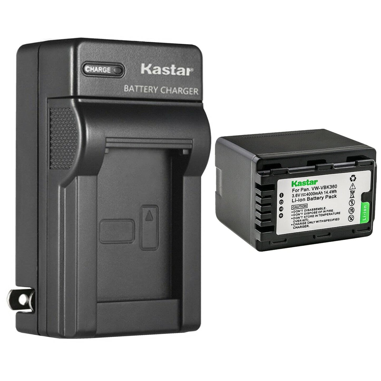 Kastar 1-Pack Battery and AC Wall Charger Replacement for Panasonic HDC-TM55, HDC-TM55K, HDC-TM55P, HDC-TM55PC, HDC-TM60, HDC-TM60P, HDC-TM60PC